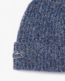 Załaduj obraz do przeglądarki galerii, LACOSTE MERCERIZED CARDED WOOL RIB BEANIE NAVY CZAPKA ZIMOWA