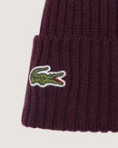 Načíst obrázek do prohlížeče Galerie, Lacoste czapka zimowa bordowa wełniana