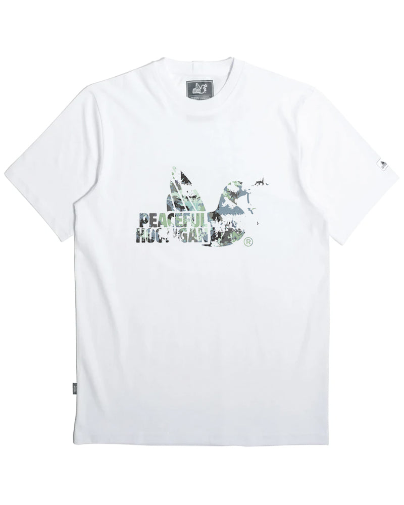 PEACEFUL HOOLIGAN CAMO DOVE WHITE T-SHIRT