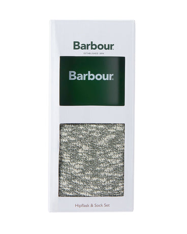 BARBOUR HIP FLASK & SOCK GIFT SET