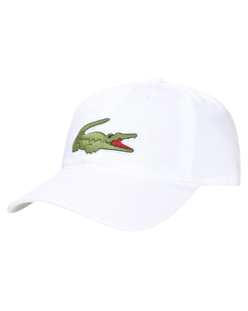 LACOSTE COTTON CAP WHITE CZAPKA Z DASZKIEM