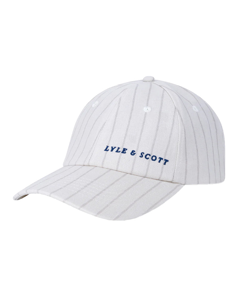 LYLE & SCOTT PINSTRIPE BASEBALL CAP CHALK CZAPKA Z DASZKIEM