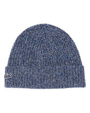 Załaduj obraz do przeglądarki galerii, LACOSTE MERCERIZED CARDED WOOL RIB BEANIE NAVY CZAPKA ZIMOWA
