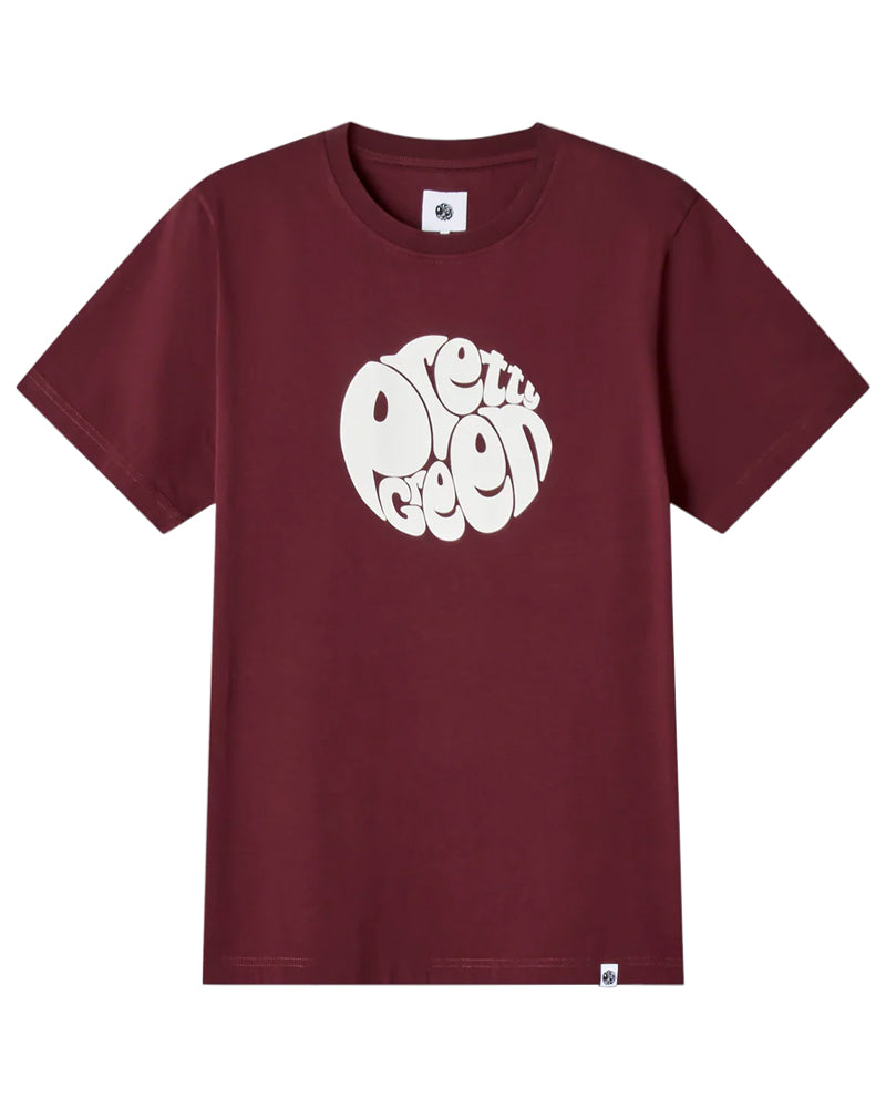 PRETTY GREEN GILLESPIE BURGUNDY T-SHIRT