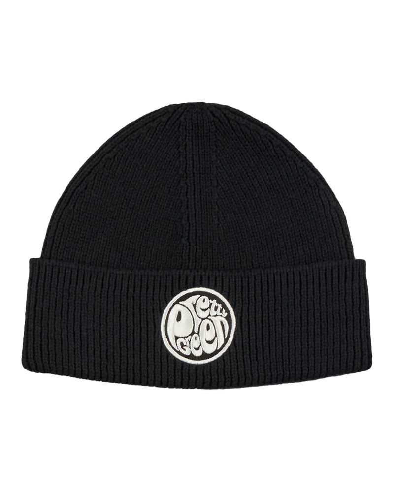 PRETTY GREEN LOGO KNIT BEANIE BLACK CZAPKA ZIMOWA