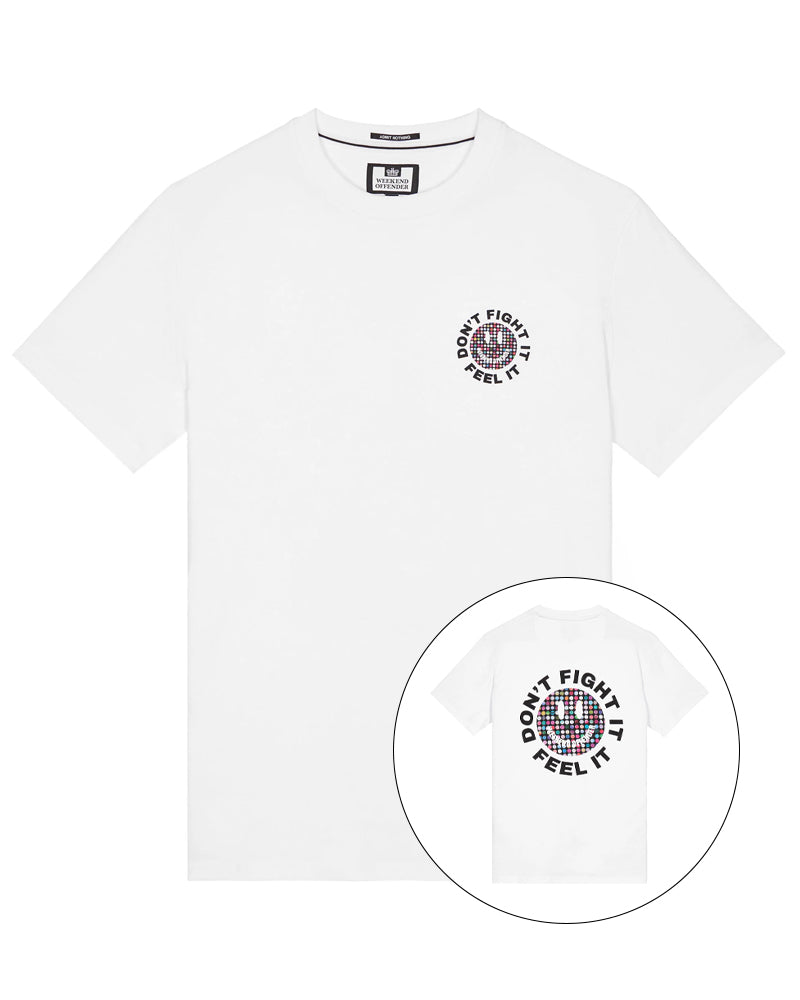 WEEKEND OFFENDER FEEL IT GRAPHIC WHITE T-SHIRT