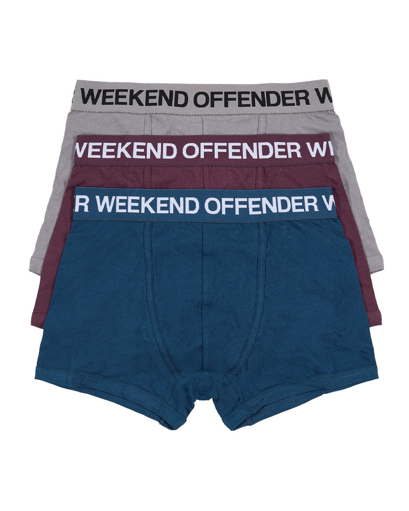 WEEKEND OFFENDER MULTI COLOUR BOKSERKI 3-PAK