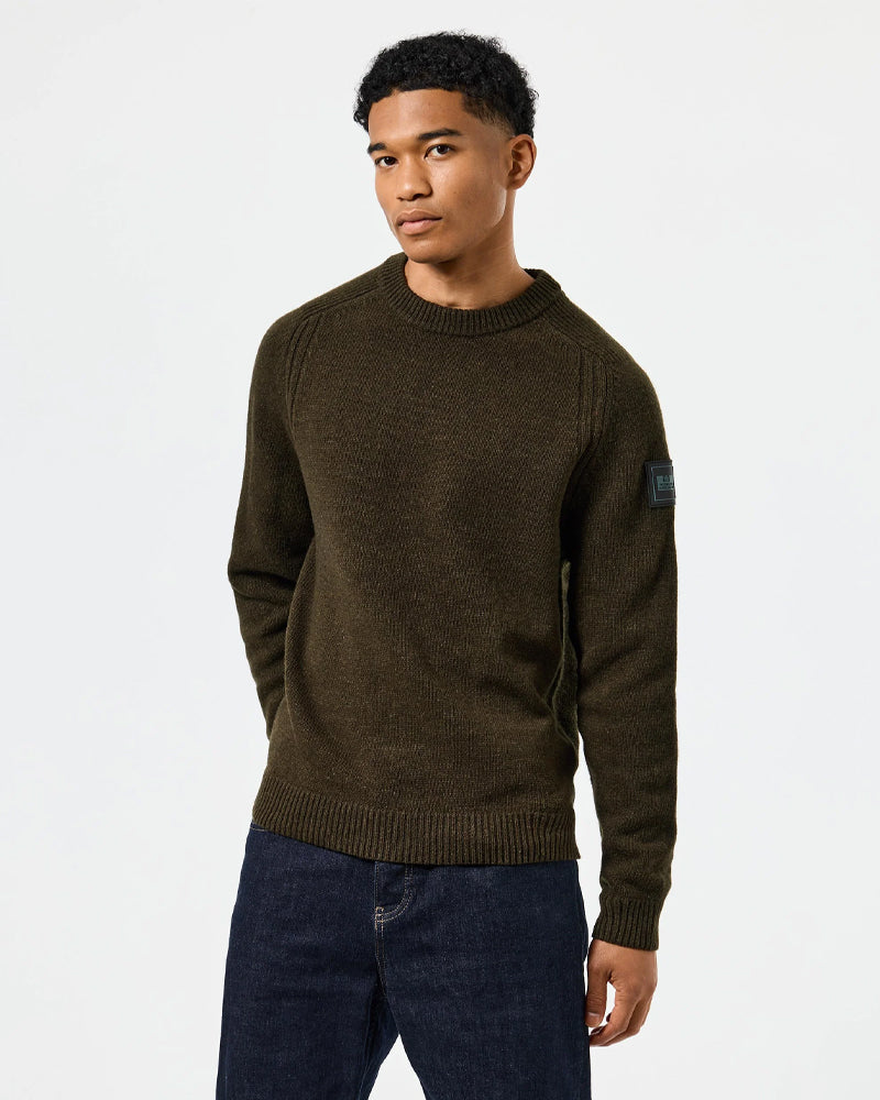 Weekend Offender Zagreb Knitted Wool Castle Green Sweater | Casual
