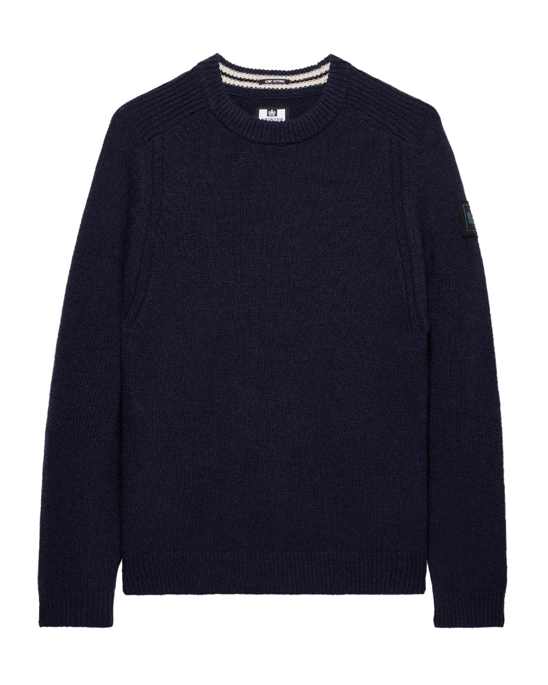 WEEKEND OFFENDER ZAGREB KNITTED WOOL NAVY SWETER