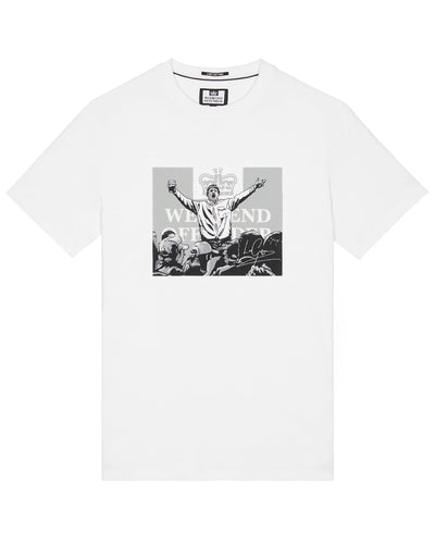 WEEKEND OFFENDER MONO GRAPHIC LEO GREGORY WHITE T-SHIRT