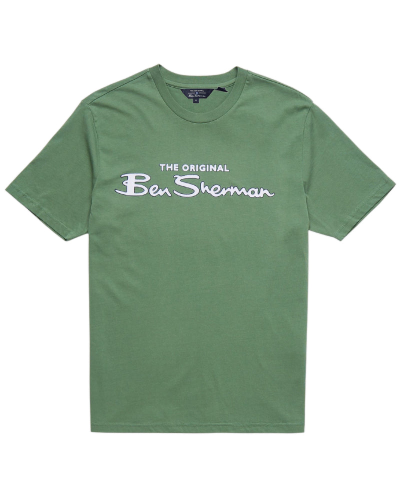 BEN SHERMAN SIGNATURE LOGO GREEN T-SHIRT