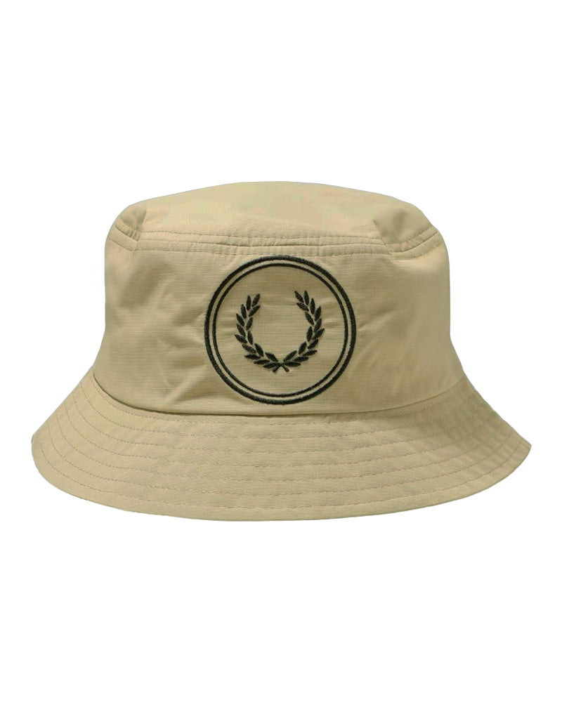 Fred Perry Circle Brand Ripstop Stone Bucket Hat