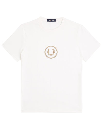 FRED PERRY CIRCLE BRANDING SNOW WHITE T-SHIRT