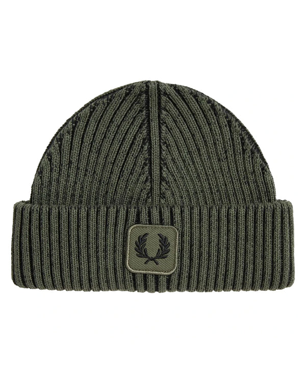 Fred Perry czapka zimowa zielona bawełniana