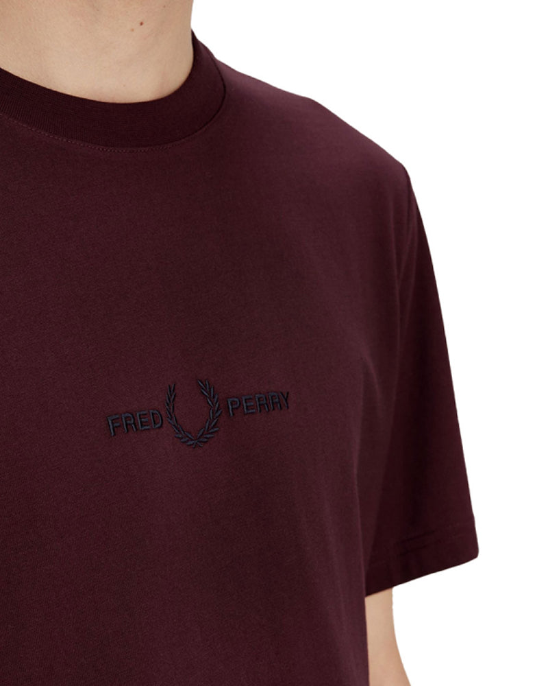 mens shirts t shirt fred perry bordeaux