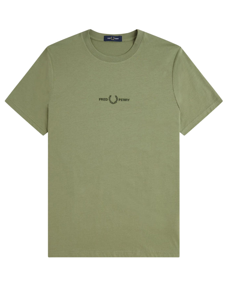 Fred Perry Embroidered Olive Mint T-shirt