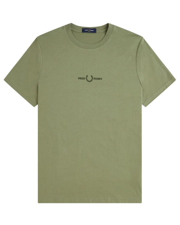 Fred Perry Embroidered Olive Mint T-shirt