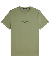 Load image into Gallery viewer, Fred Perry Embroidered Olive Mint T-shirt
