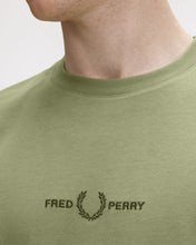 Load image into Gallery viewer, Fred Perry Embroidered Olive Mint T-shirt
