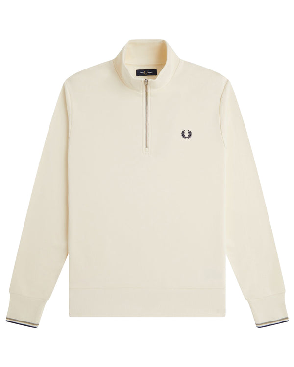 Fred Perry Half Zip Ecru Bluza