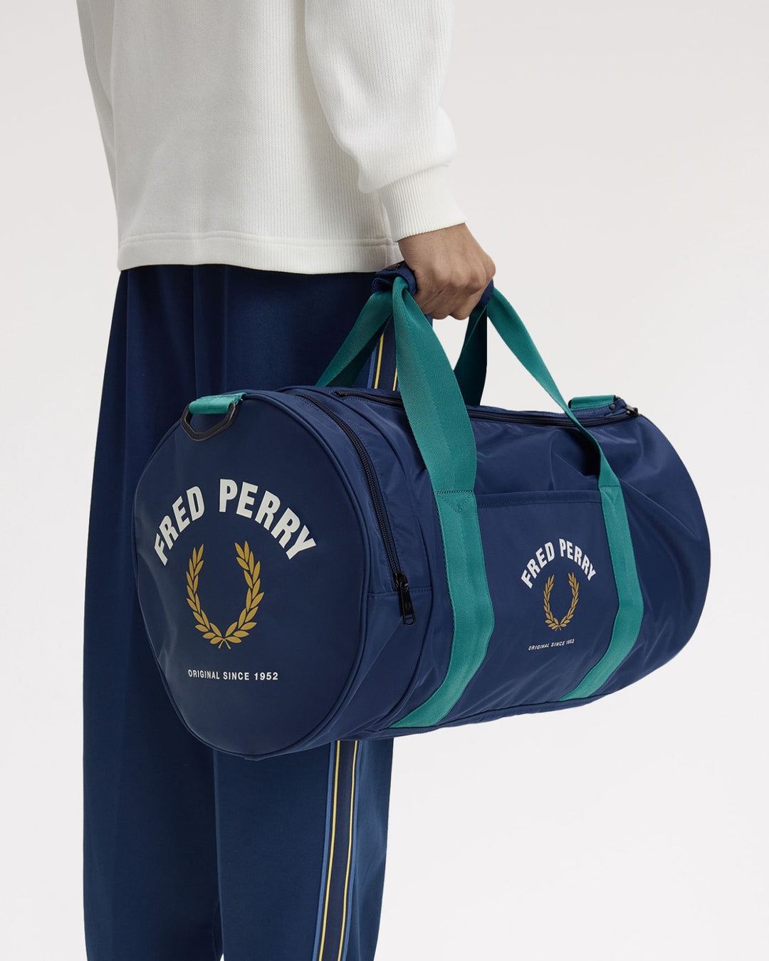 Fred Perry Sport Nylon Large Barrel Bag Tennis Blue