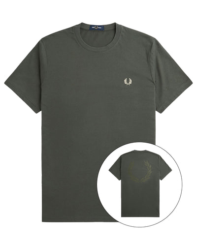 FRED PERRY LAUREL WREATH GRAPHIC FIELD GREEN T-SHIRT