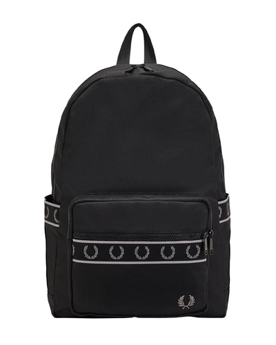 FRED PERRY CONTRAST TAPE BACKPACK BLACK PLECAK