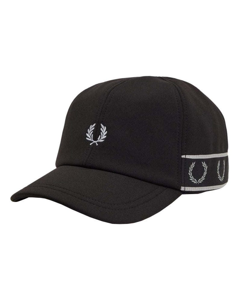 FRED PERRY CONTRAST TAPE TRICOT CAP BLACK