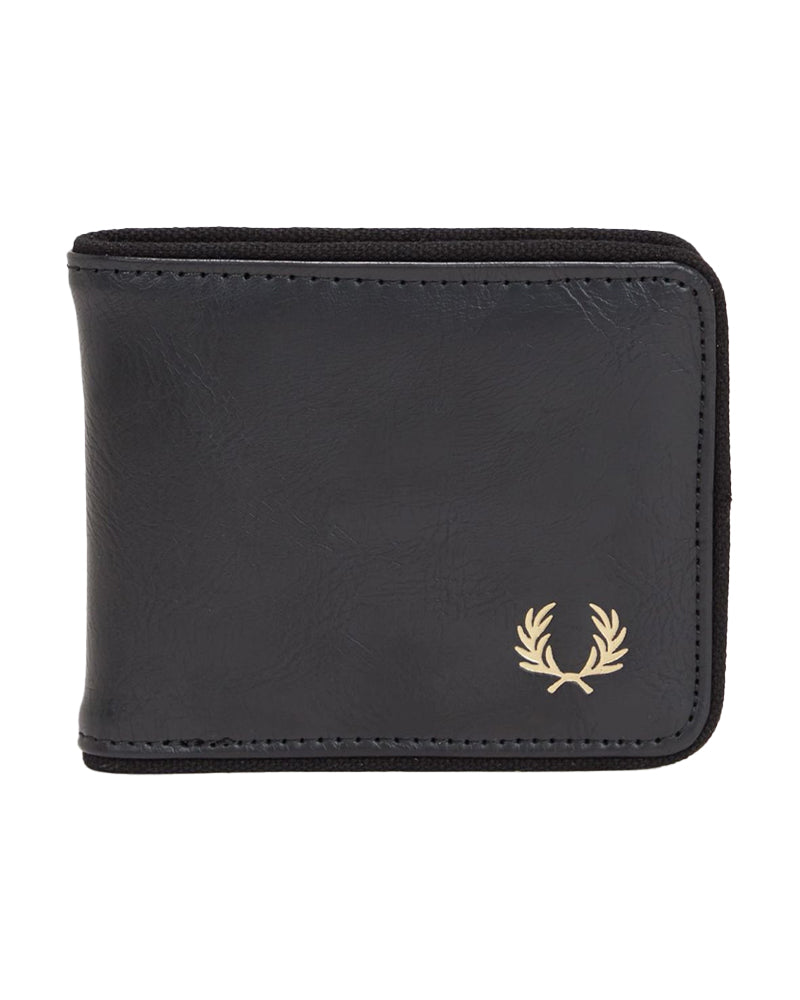 FRED PERRY TONAL BILLFOLD WALLET BLACK PORTFEL