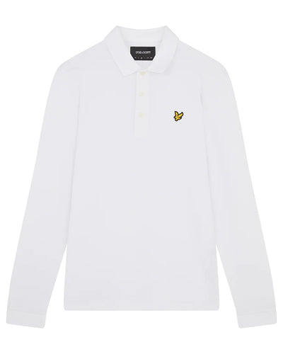 LYLE & SCOTT LONGSLEEVE POLO SHIRT WHITE