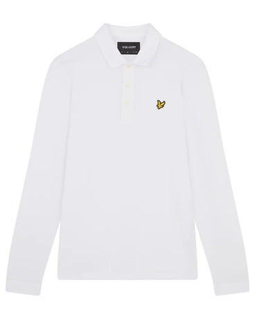 LYLE & SCOTT LONGSLEEVE POLO SHIRT WHITE