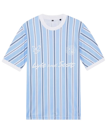 Lyle & Scott Prep Stripe Chalk Blue Koszulka piłkarska