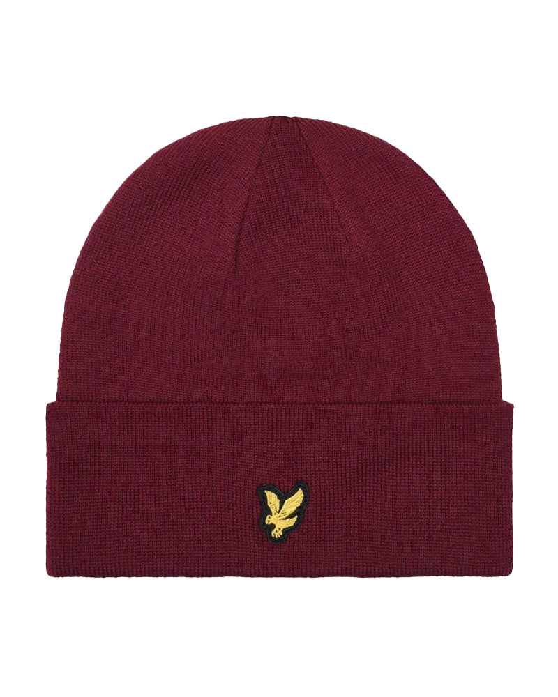 LYLE & SCOTT BEANIE BURGUNDY CZAPKA ZIMOWA