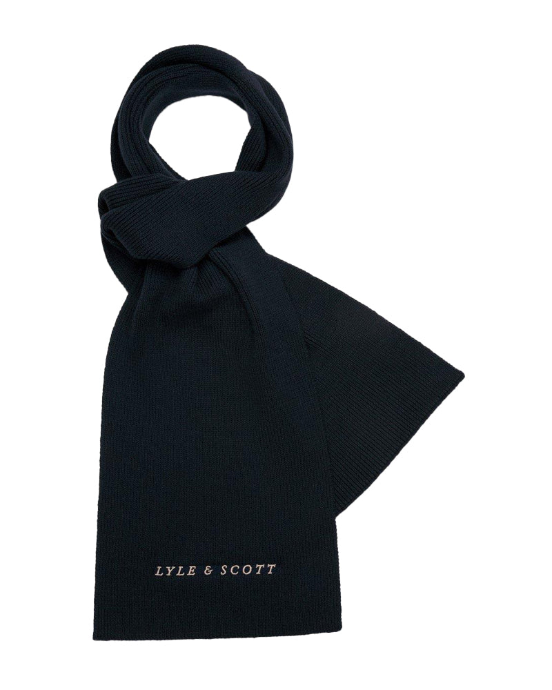 LYLE & SCOTT RIBBED SCARF DARK NAVY SZALIK