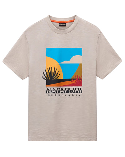 NAPAPIJRI S-ARBIA FEATHER GREY T-SHIRT