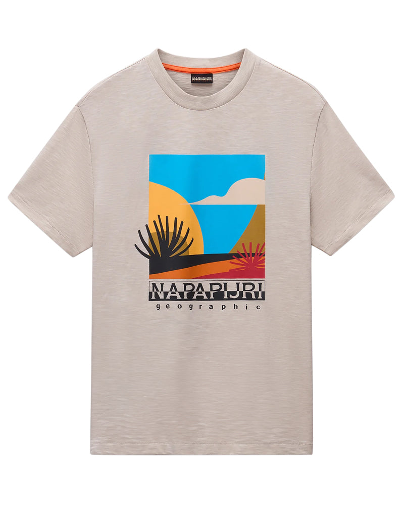 NAPAPIJRI S-ARBIA FEATHER GREY T-SHIRT