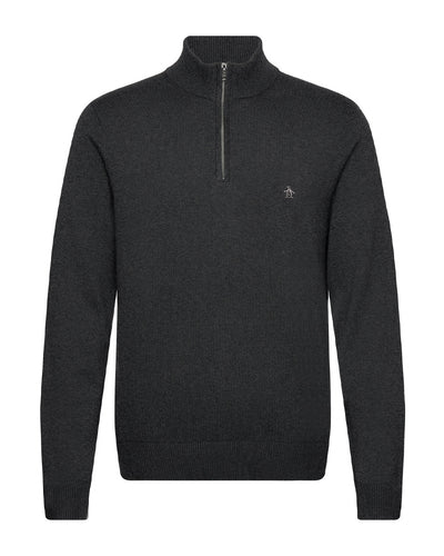 ORIGINAL PENGUIN SUPIMA QUARTER ZIP CHARCOAL BLUZA