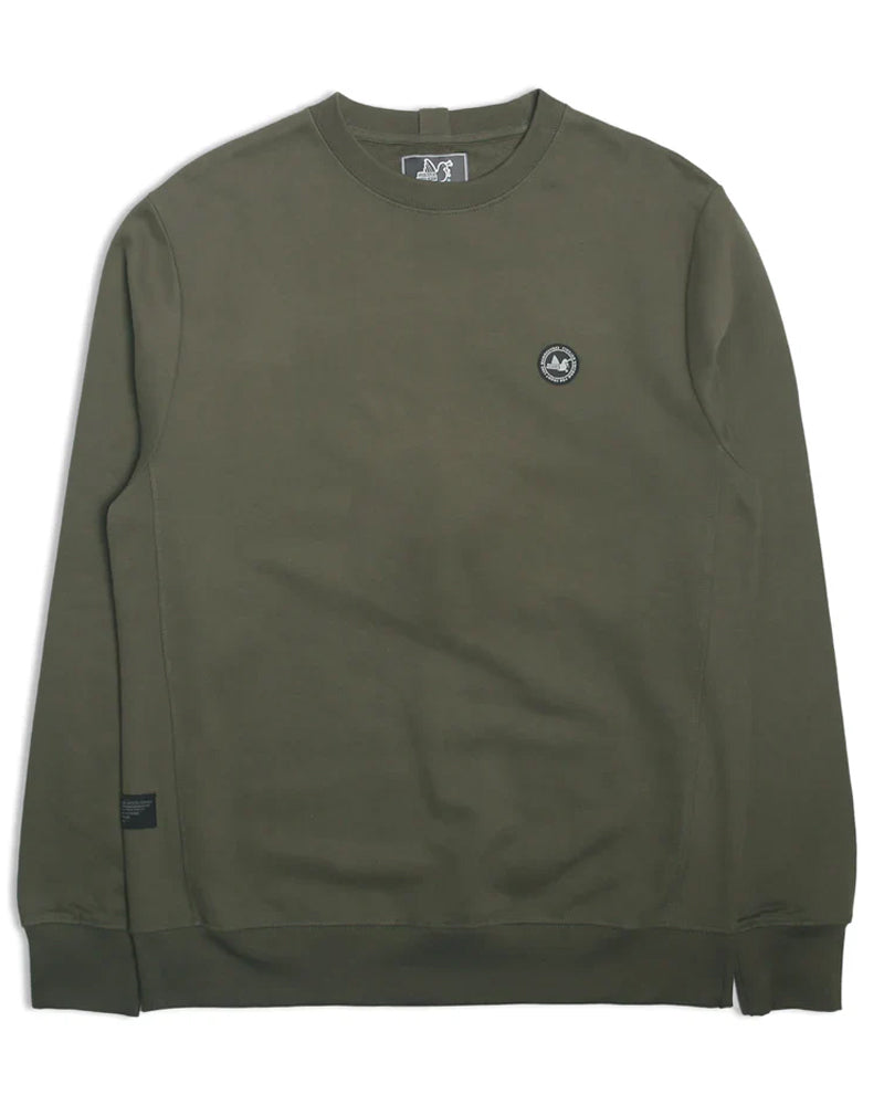 PEACEFUL HOOLIGAN CREW SWEATSHIRT OLIVE BLUZA