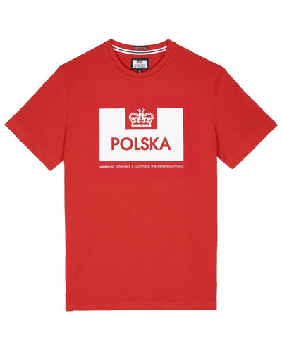 WEEKEND OFFENDER POLSKA EURO SERIES RED T-SHIRT