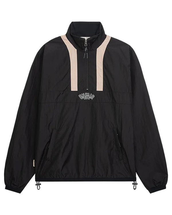 UNFAIR ATHLETICS ELEMENTARY CRUSHED HALFZIP BLACK KURTKA