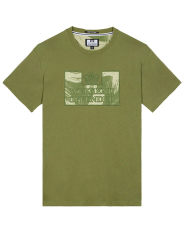 WEEKEND OFFENDER ADACHI CAMO SAPLING GREEN T-SHIRT
