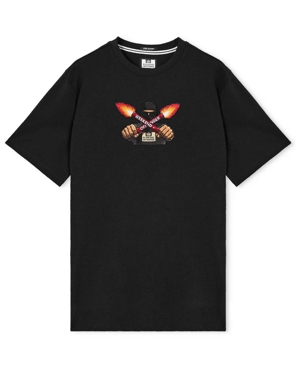 T-shirt męski Weekend Offender bawełniany w kolorze czarnym, model Fulgar