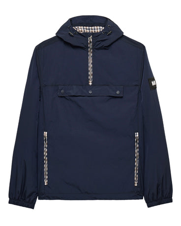 WEEKEND OFFENDER MANAUS CHECK OVER HEAD JACKET NAVY KURTKA