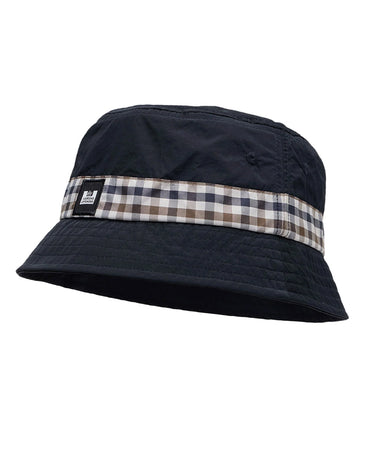 WEEKEND OFFENDER QUEENSLAND NAVY/MID HOUSE CHECK BUCKET HAT
