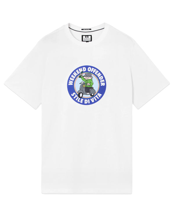 Weekend Offender t-shirt męski biały z komiksową grafiką