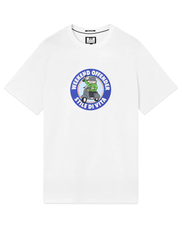 Weekend Offender t-shirt męski biały z komiksową grafiką