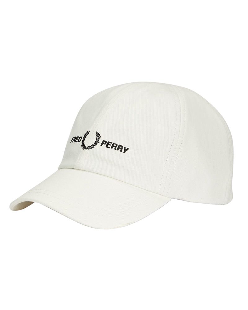 FRED PERRY GRAPHIC BRANDING TWILL CAP SNOW WHITE