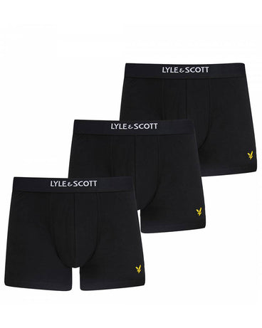 Lyle & Scott Nathan Black bokserki 3-pak