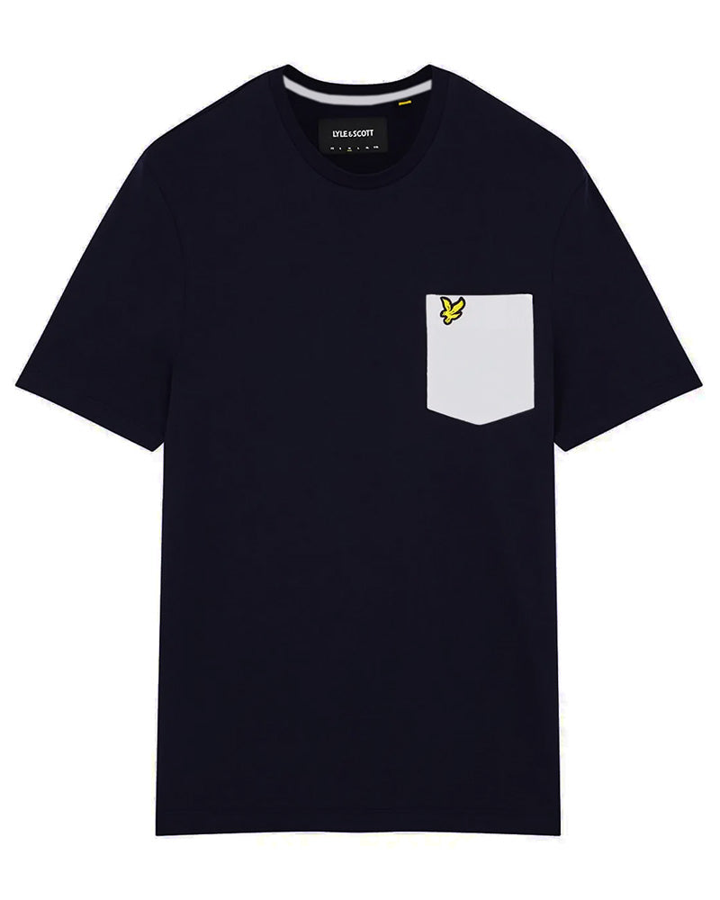LYLE & SCOTT CONTRAST POCKET TRUE BLACK T-SHIRT