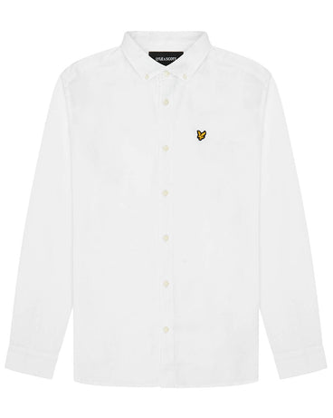 LYLE & SCOTT COTTON LINEN SHIRT WHITE KOSZULA